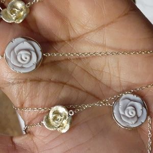 18k Yellow Gold over 925, Cameo Roses, Made in Italy. FIRM.